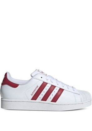 adidas superstar striped low-top sneakers - White