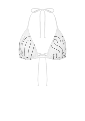 Moschino logo-print bikini top - White