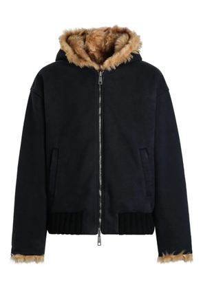 Dolce & Gabbana faux-fur reversible hooded jacket - Black