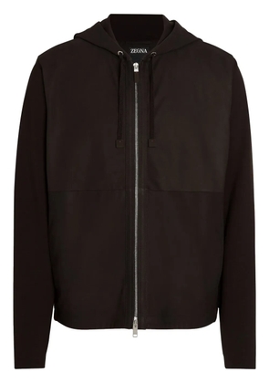 Zegna Secondskin wool hoodie - Brown