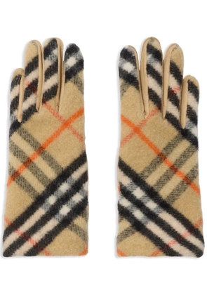 Burberry check-pattern wool gloves - Neutrals