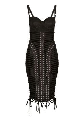 Dolce & Gabbana KIM DOLCE&GABBANA eyelet-detail midi dress - Black