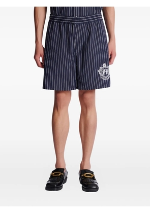 Balmain pinstripe embroidered shorts - Blue