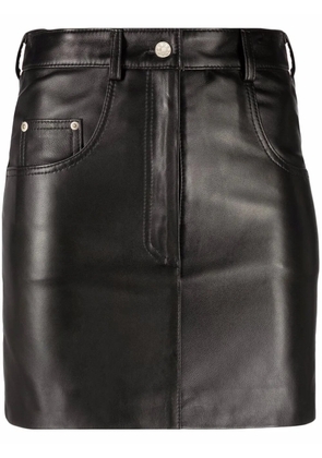 Manokhi five-pocket leather mini skirt - Black