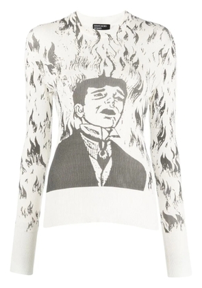 Enfants Riches Déprimés intarsia-knit crew neck jumper - Neutrals