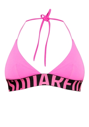 DSQUARED2 logo-underband bikini top - Pink