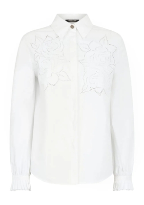 Roberto Cavalli floral-embroidered shirt - White