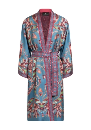 ETRO Kesa paisley-print belted coat - Blue