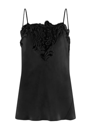 Ferragamo silk embroidered-lace top - Black