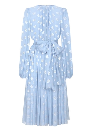 Dolce & Gabbana DNA monogram-jacquard chiffon midi dress - Blue
