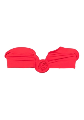 Magda Butrym rose-appliqué bikini top - Red
