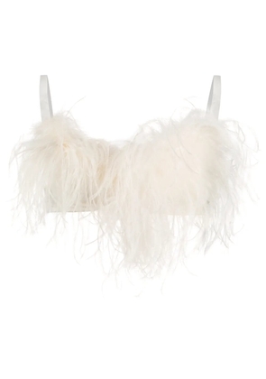 Gilda & Pearl feather-detail Esme bra - White