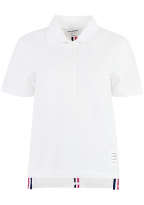 Thom Browne RWB-stripe polo shirt - White