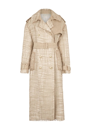 Roberto Cavalli jute-panel trench coat - Neutrals
