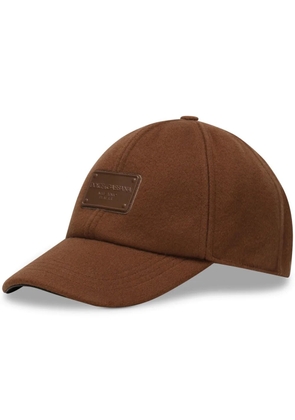 Dolce & Gabbana logo-plaque wool baseball cap - Brown