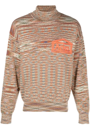 Aries Space Dye roll-neck jumper - Neutrals