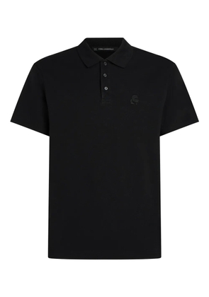 Karl Lagerfeld Kameo-appliqué polo shirt - Black