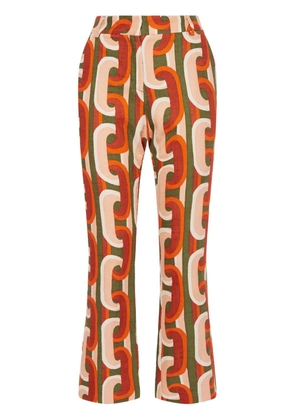 La DoubleJ 24/7 Prometheus-print kick-flare trousers - Pink