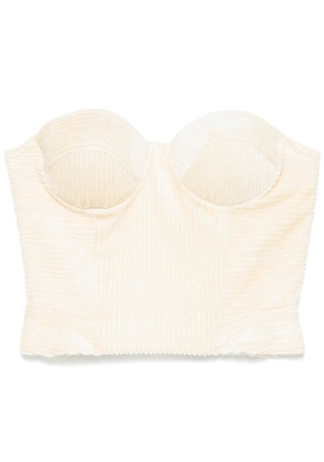 Ermanno Scervino ribbed velvet bustier top - Neutrals