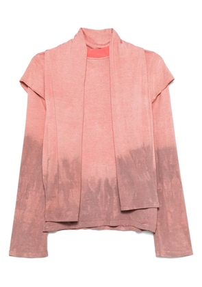 Charlie Constantinou built-in-scarf long-sleeve T-shirt - Red