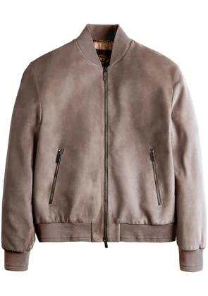 Tod's suede bomber jacket - Brown