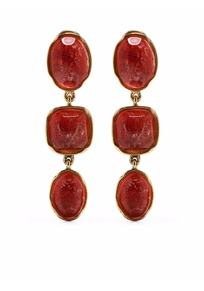 Goossens Cabochons clip drop earrings - Pink
