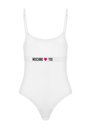 Moschino logo-band bodysuit - White