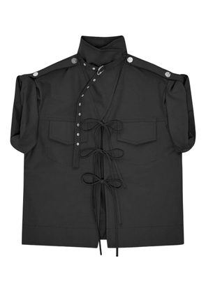 GANNI stretch-cotton blouse - Black