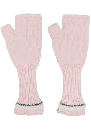 Barrie fingerless knit gloves - Pink
