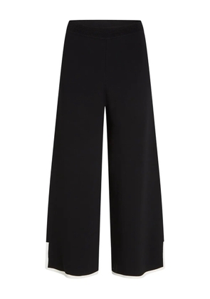Karl Lagerfeld contrast-piping palazzo-pant - Black