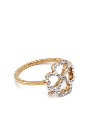 Yvonne Léon 18kt yellow gold Bague Fil Trèfle diamonds ring