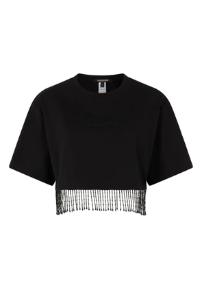 Roberto Cavalli beaded-fringe crop top - Black