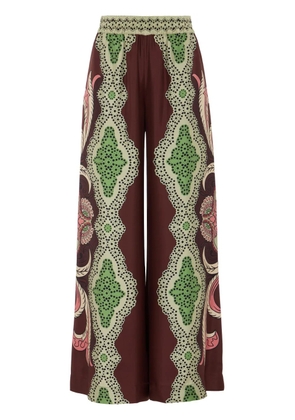 La DoubleJ All-over-printed palazzo - Brown