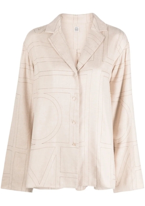 TOTEME Monogram flannel pajama top - Neutrals