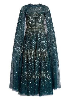 Needle & Thread sequined cape dress - Green