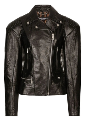 Dolce & Gabbana leather biker jacket - Black