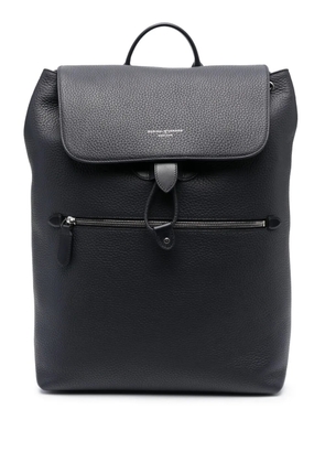 Aspinal Of London Reporter grained-leather backpack - Blue