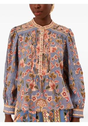 FARM Rio Superbloom Tapestry-print blouse - Blue