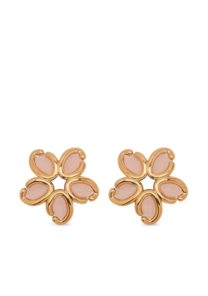 Oscar de la Renta Enamel O Flower earrings - Gold