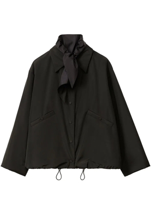 Fabiana Filippi detachable-foulard taffeta jacket - Black