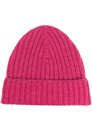 Barrie ribbed cashmere beanie - Purple
