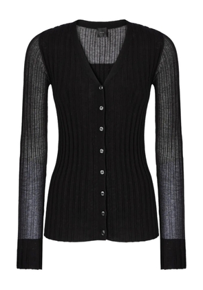 PINKO ribbed sheer-panel cardigan - Black