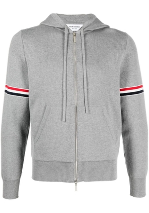 Thom Browne striped zip-up hoodie - Grey