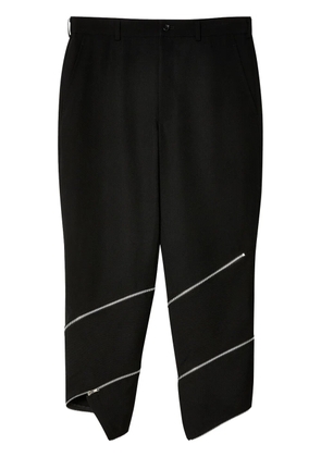 Black Comme Des Garçons zip wool cropped trousers