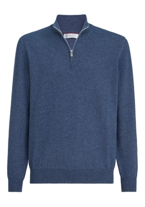 Brunello Cucinelli half-zip cashmere sweater - Blue
