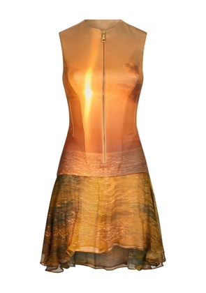 Roberto Cavalli abstract-print mini dress - Orange