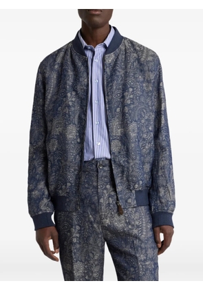 ETRO jacquard paisley bomber jacket - Blue
