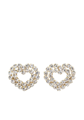 Vanina crystal heart earrings - White