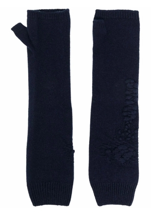 Barrie fingerless cashmere mittens - Blue