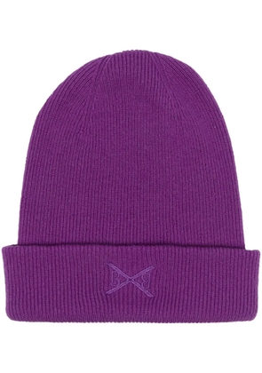 Barrie ribbed cashmere beanie - Purple